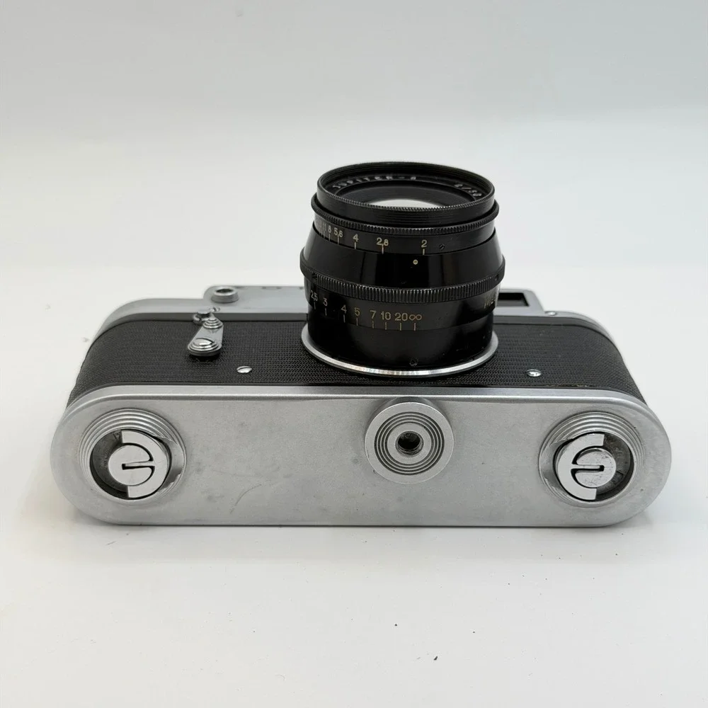 Zorki-4 35mm Rangefinder Camera W/ Jupiter-8 2/50 Lens USSR Vintage Silver Black